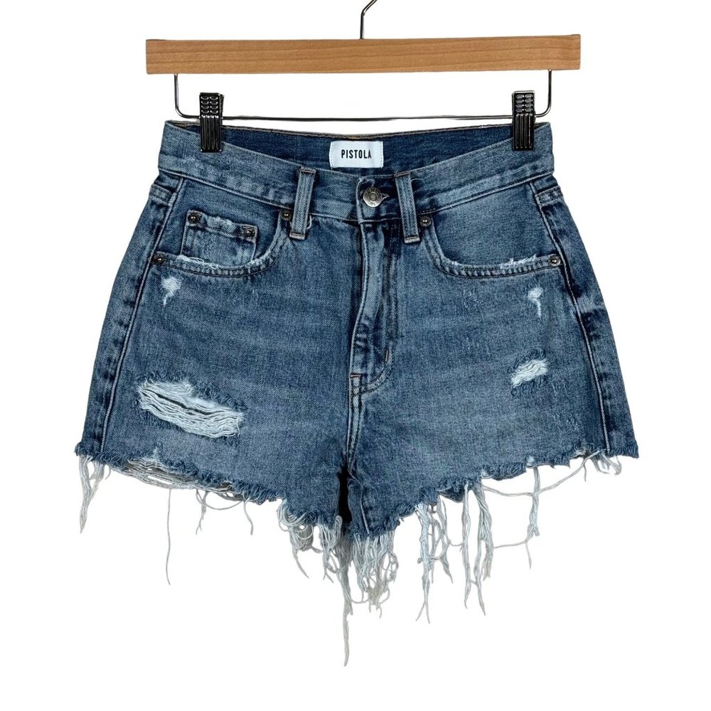 Pistola Womens 24 Nova Relaxed High Rise Cut Off Shorts Distressed P4451REP-FRS